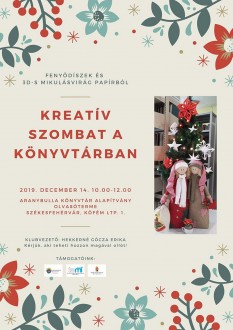 Kreatív szombat az Aranybulla Könyvtárban - fenyődíszek és 3D-s mikulásvirág papírból
